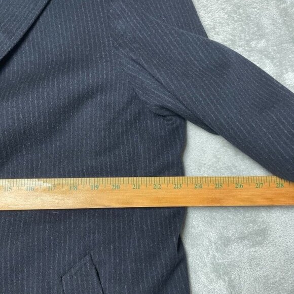 Canali Mens Black Pinstripe Cashmere Overcoat 3-Button 46R Made In Italy c159 - Picture 4 of 14
